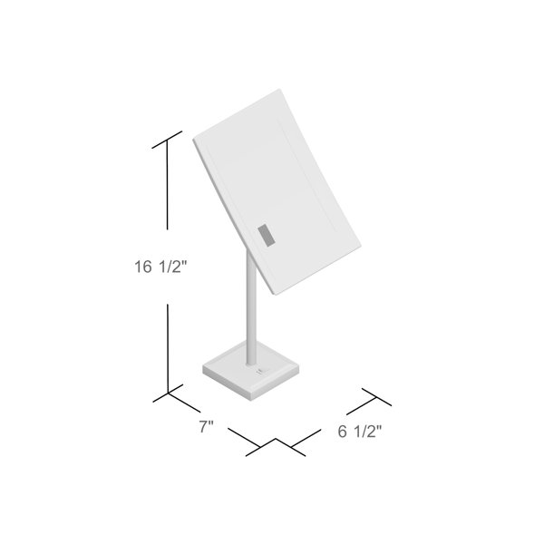 Brayden Studio® Magnified Lighted Tabletop Rectangular Mirror & Reviews